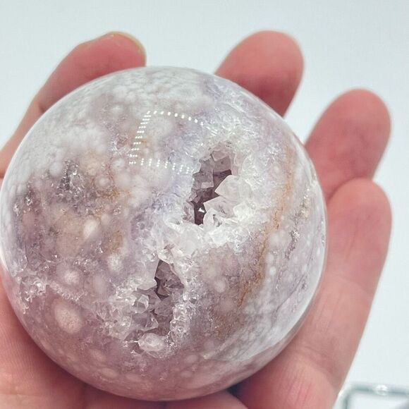 Pink amethyst flower agate crystal healing stone 2.25 inches druzy points - Picture 13 of 13